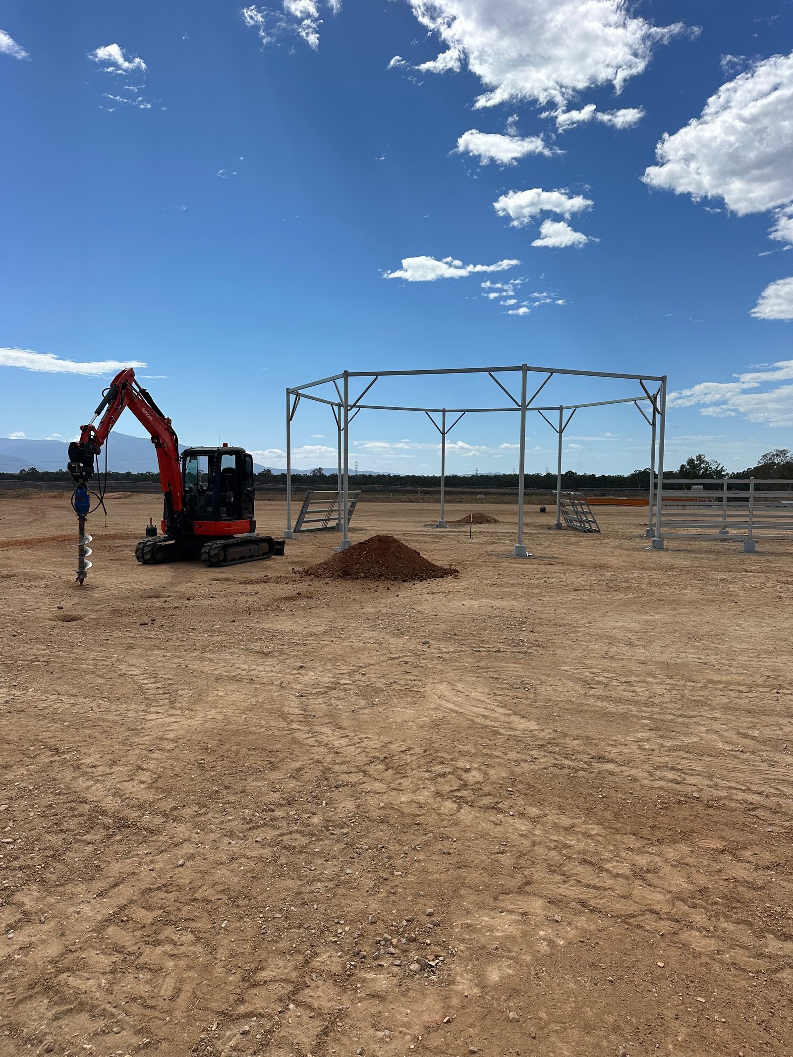 Excavator on site — earthworks
