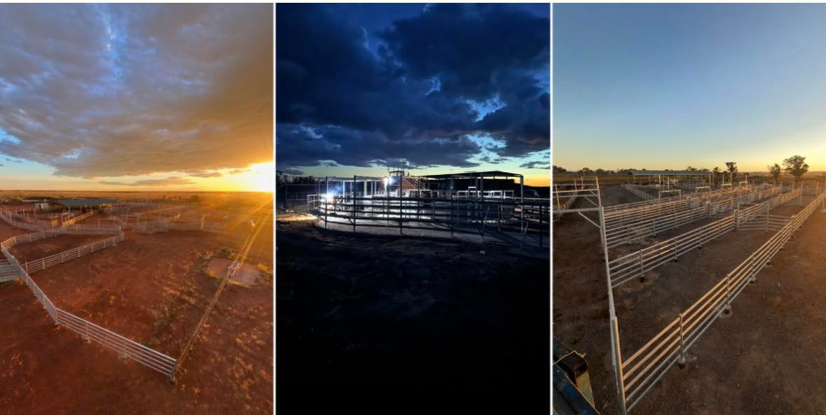 Project composite — aerial sunset and dusk construction
