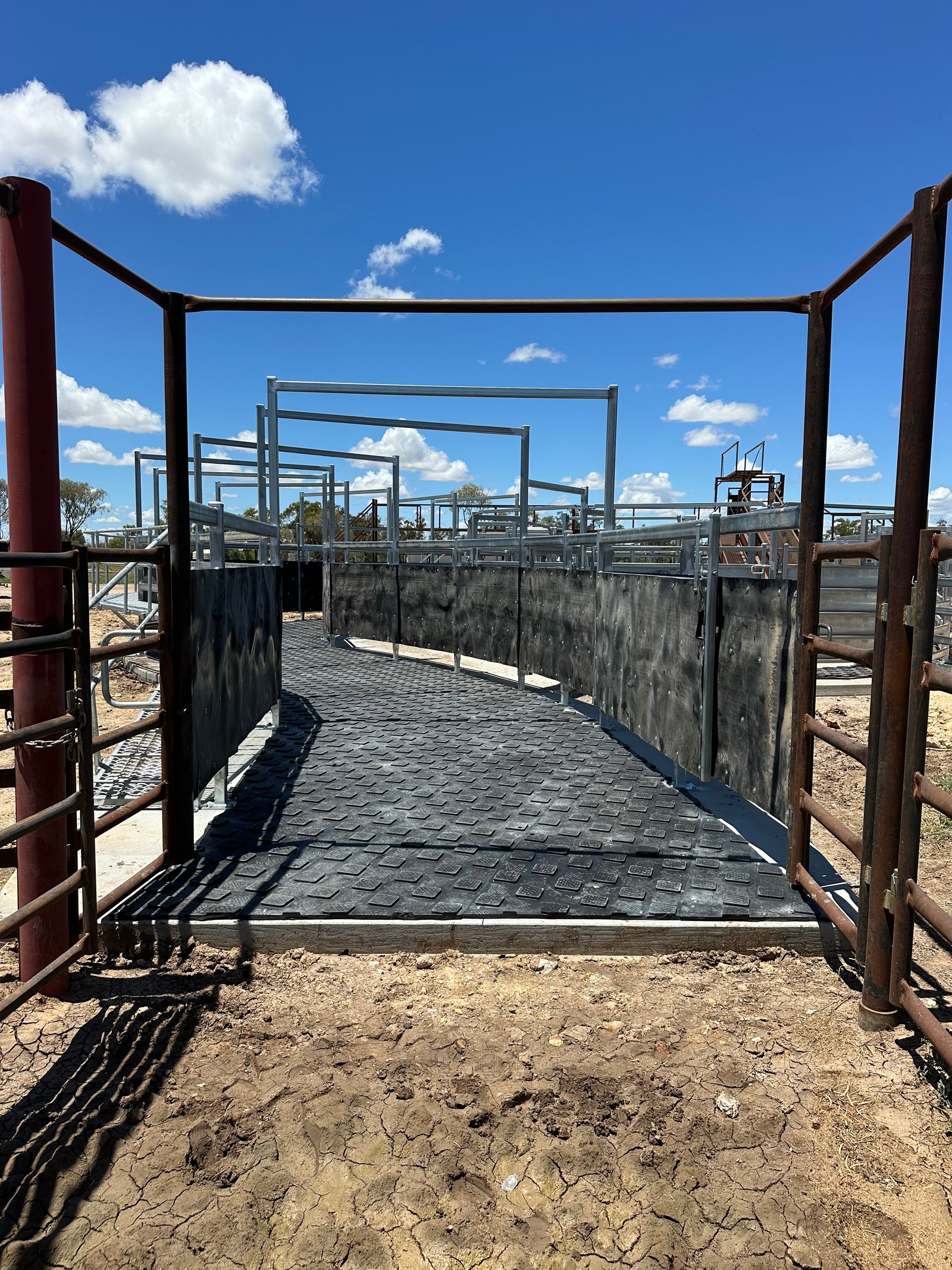 Loading ramp frame construction in progress